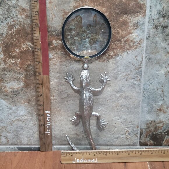Vintage Lizard Handle Magnifying Glass Metal Aluminum - Picture 9 of 10